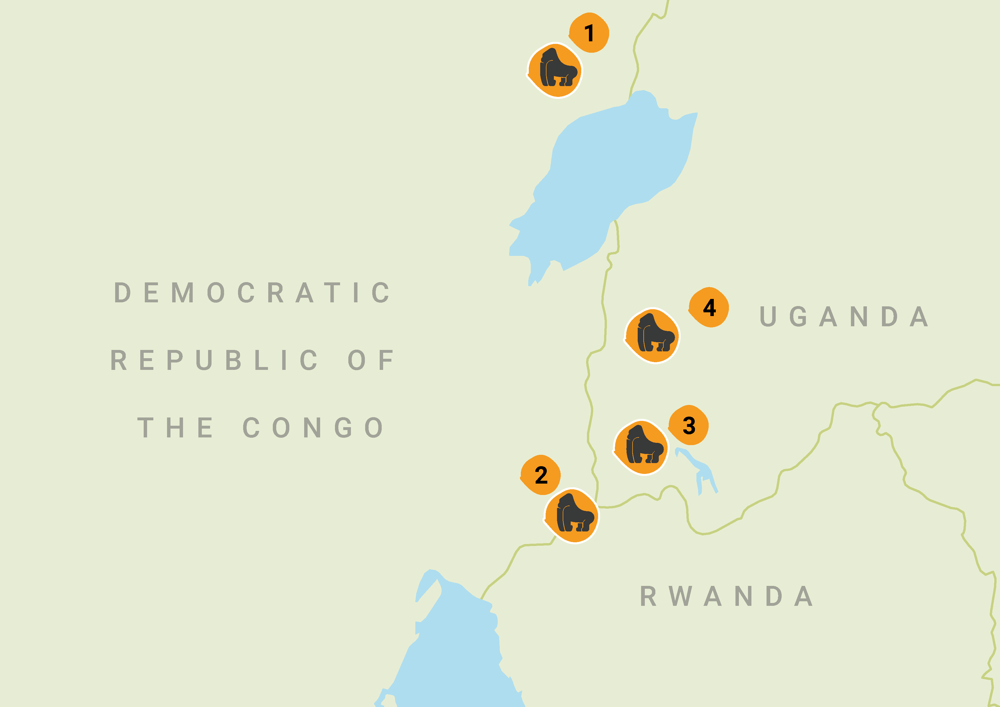 mountain gorilla habitat map